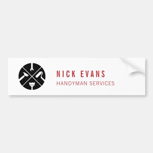 Moderne Logo voor thuisreparatie Bumpersticker (Voorkant)