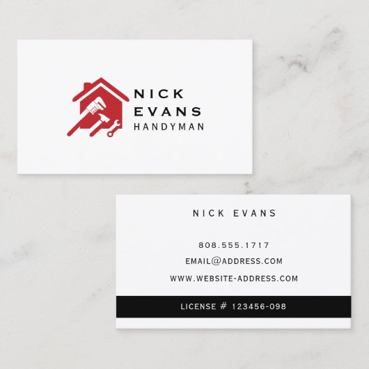 Moderne Logo voor thuisreparatie Visitekaartje (Voorkant / Achterkant)