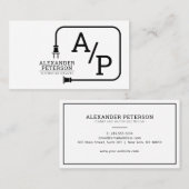 Moderne Logo voor verlengsnoer voor elektricien Visitekaartje (Voorkant / Achterkant)