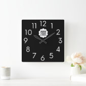 Moderne Logo voor zwart-wit bedrijf Vierkante Klok (Huis)