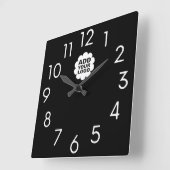 Moderne Logo voor zwart-wit bedrijf Vierkante Klok (Hoek)