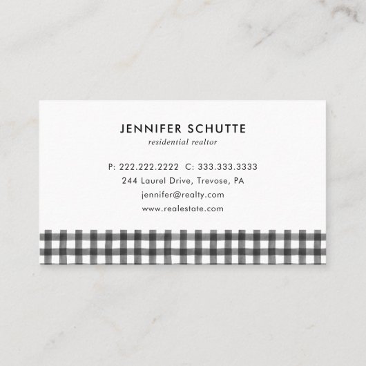 Moderne Logo voor zwart-wit en wit thuis - Estate  Visitekaartje (Achterkant)