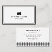 Moderne Logo voor zwart-wit en wit thuis - Estate  Visitekaartje (Voorkant / Achterkant)