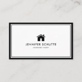 Moderne Logo voor zwart-wit en wit thuis - Estate  Visitekaartje (Voorkant)