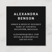 Moderne Logo voor zwart-witgebruik Vierkante Visitekaartje (Achterkant)