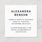 Moderne Logo voor zwart-witgebruik Vierkante Visitekaartje (Achterkant)