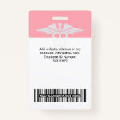 Moderne Logo werknemer Doctor Nurse Fotonaam ID Badge (Achterkant)