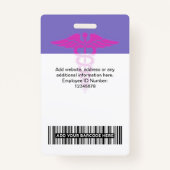 Moderne Logo werknemer Doctor Nurse Fotonaam ID Badge (Achterkant)
