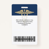 Moderne Logo werknemer Doctor Nurse Fotonaam ID Badge (Achterkant)