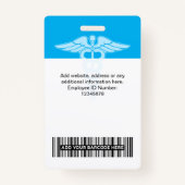 Moderne Logo werknemer Doctor Nurse Fotonaam ID Badge (Achterkant)