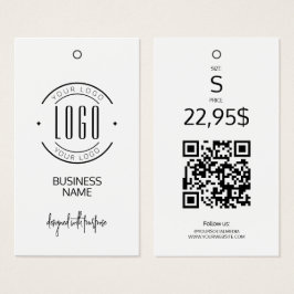 Moderne logo wit zwart QR-code kleding hangtag Visitekaartje