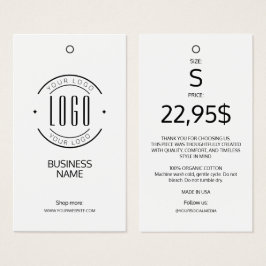 Moderne logo witte zwarte kleding label hangtag visitekaartje