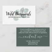 Moderne Logo zeep met leder en kaars, Visitekaartj Visitekaartje (Voorkant / Achterkant)