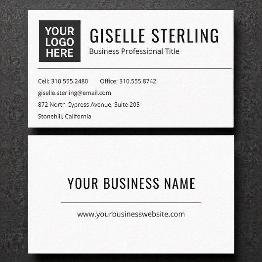 Moderne Logo zwart-wit professional Visitekaartje
