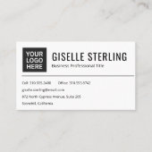 Moderne Logo zwart-wit professional Visitekaartje (Voorkant)