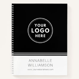 Moderne logo zwart-wit promotioneel notitieboek