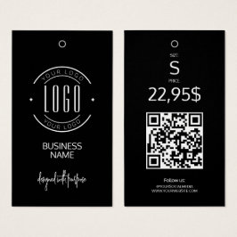 Moderne logo zwart wit QR-code kleding hanglabel Visitekaartje