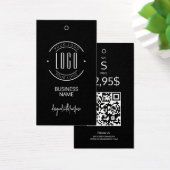 Moderne logo zwart wit QR-code kleding hanglabel Visitekaartje (Bureau)