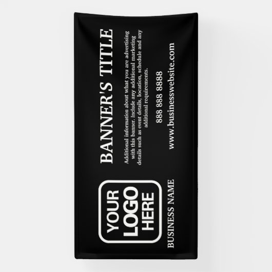 Moderne Logo Zwart Wit Zakelijke Banner (Verticaal)