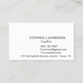 Moderne Logo zwarte minimalistische professionele  Visitekaartje (Achterkant)