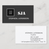 Moderne Logo zwarte minimalistische professionele Visitekaartje (Voorkant / Achterkant)