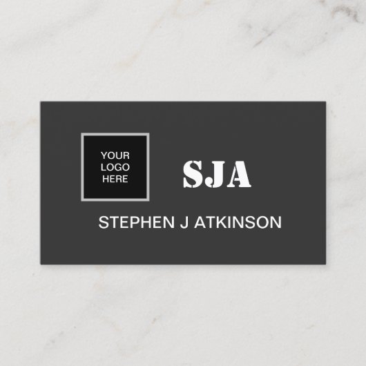 Moderne Logo zwarte minimalistische professionele Visitekaartje (Voorkant)