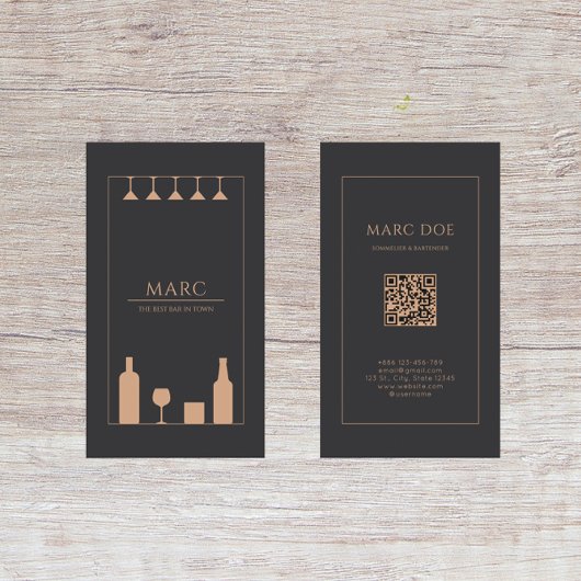 Moderne Lokale Bar Pub Bartender Sommelier Visitekaartje