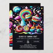 Moderne Lollipop Wonderland Verjaardag Kaart (Voorkant / Achterkant)