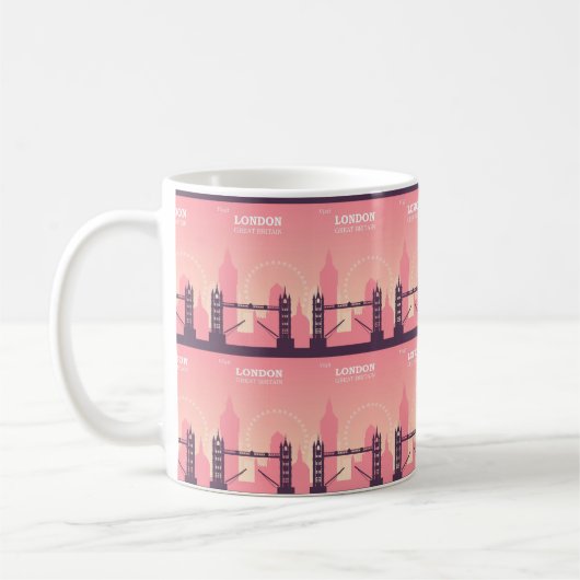 Moderne Londense skyline kunst Koffiemok (Links)