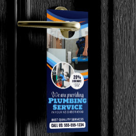 Moderne Loodgieter Loodgietersinstallatie Blauw Or Deurhanger