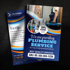 Moderne Loodgieter Loodgietersinstallatie Blauw Or Flyer
