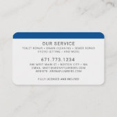 Moderne loodgietersdienst visitekaartje (Achterkant)