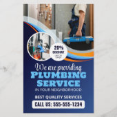 Moderne loodgietersinstallatie Blauw Sinaasappel Flyer (Voorkant)