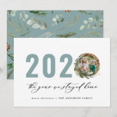 Moderne loof met 2020 bleef thuis feestdagenkaart (Voorkant / Achterkant)