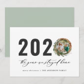 Moderne loof met 2020 bleef thuis feestdagenkaart (Voorkant / Achterkant)
