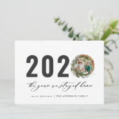 Moderne loof met 2020 bleef thuis feestdagenkaart (Staand voorkant)