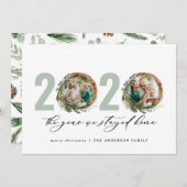 Moderne loof met 2020 bleef thuis feestdagenkaart (Voorkant / Achterkant)