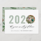 Moderne loof met 2020 bleef thuis feestdagenkaart (Voorkant / Achterkant)