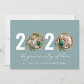 Moderne loof met 2020 bleef thuis feestdagenkaart (Voorkant)