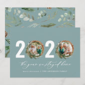 Moderne loof met 2020 bleef thuis feestdagenkaart (Voorkant / Achterkant)