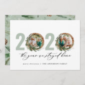 Moderne loof met 2020 bleef thuis feestdagenkaart (Voorkant / Achterkant)