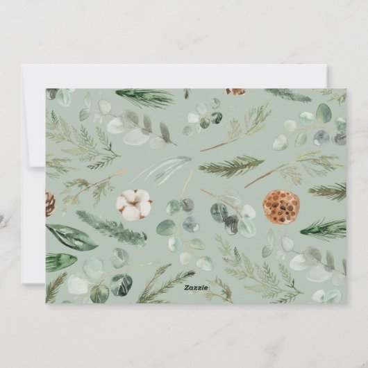 Moderne loof met 2020 bleef thuis feestdagenkaart (Achterkant)