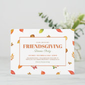Moderne Loof Thanksgiving, Vriendendagfeest Kaart (Staand voorkant)