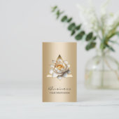 Moderne Lotus Bloem Elegante Gouden Salon & SPA Visitekaartje (Staand voorkant)