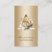 Moderne Lotus Bloem Elegante Gouden Salon & SPA Visitekaartje (Voorkant)