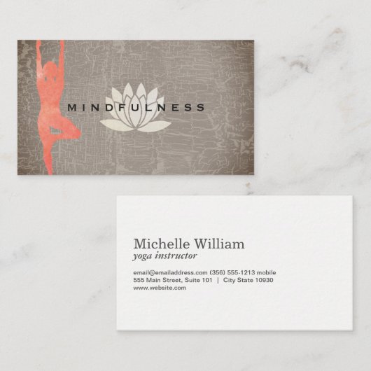 Moderne Lotus Bloem Yoga Houding Visitekaartje (Voorkant / Achterkant)