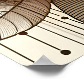 Moderne Lotus bloemen in Sepia Poster (Hoek)