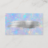 Moderne Lotus Brush Stroke Holografische Opal Visitekaartje (Achterkant)