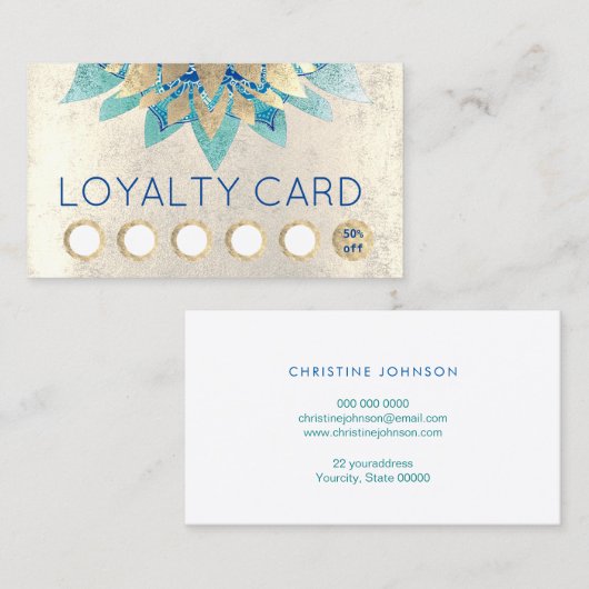 Moderne Lotus logo Loyalty kaart Visitekaartje (Voorkant / Achterkant)