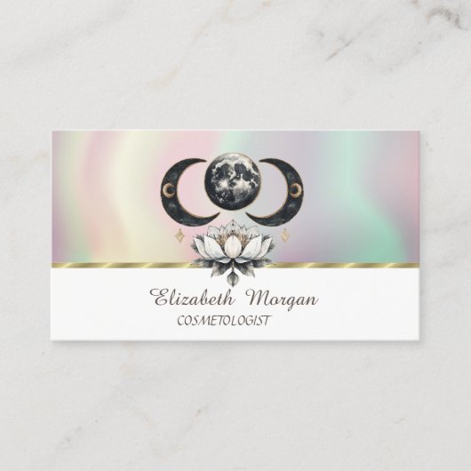 Moderne Lotus Moon Kleurrijk Visitekaartje (Voorkant)